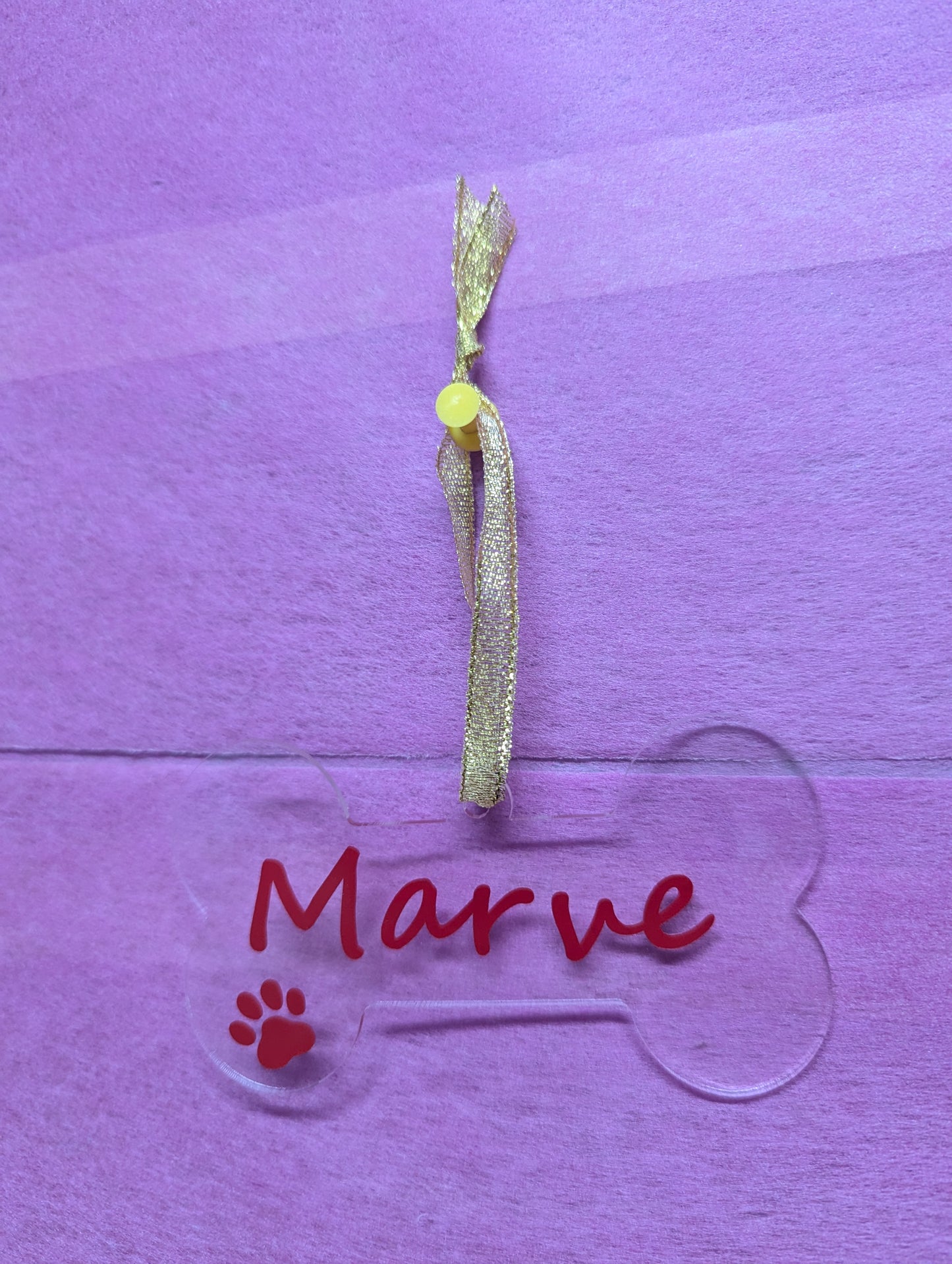 Customised Dog Bone Christmas Ornament - Red