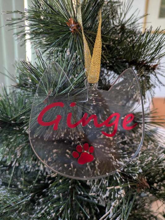 Customised Cat Christmas Ornament